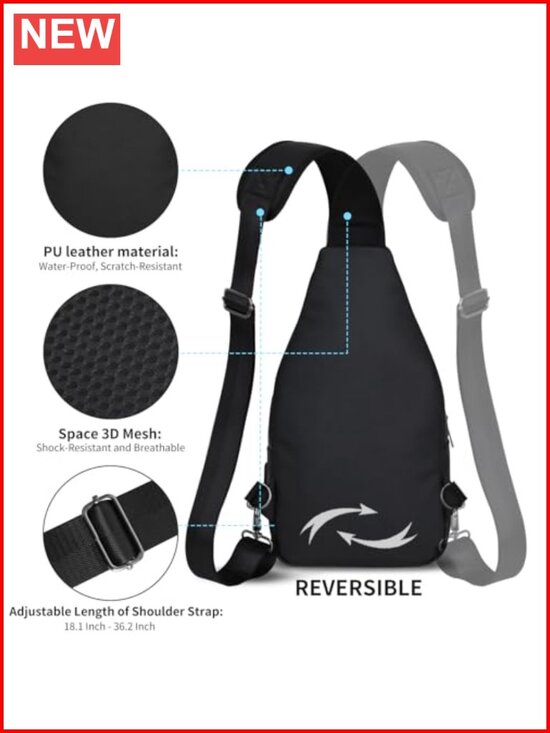 Crossbody Sling Bag Casual Shoulder Backpack Daypack for Hiking Travel Nylon main image 6